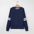 thumbnail image 5 of TOMVIGX Women Varsity Striped Sweatshirt Crew Neck Fall Oversized Sweatshirts Long Sleeve Y2k Sweat Shirt Casual Loose Fit Game Day Pullover Tops, 5 of 5