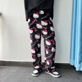 thumbnail image 3 of Sanrio-Pijama de franela de Hello Kitty para mujer, pantalones cálidos de lana de dibujos animados, pantalones casuales para el hogar, moda de otoño e invierno, color negro, 3 of 4