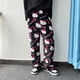 thumbnail image 3 of Sanrio-Pijama de franela de Hello Kitty para mujer, pantalones cálidos de lana de dibujos animados, pantalones casuales para el hogar, moda de otoño e invierno, color negro, 3 of 4