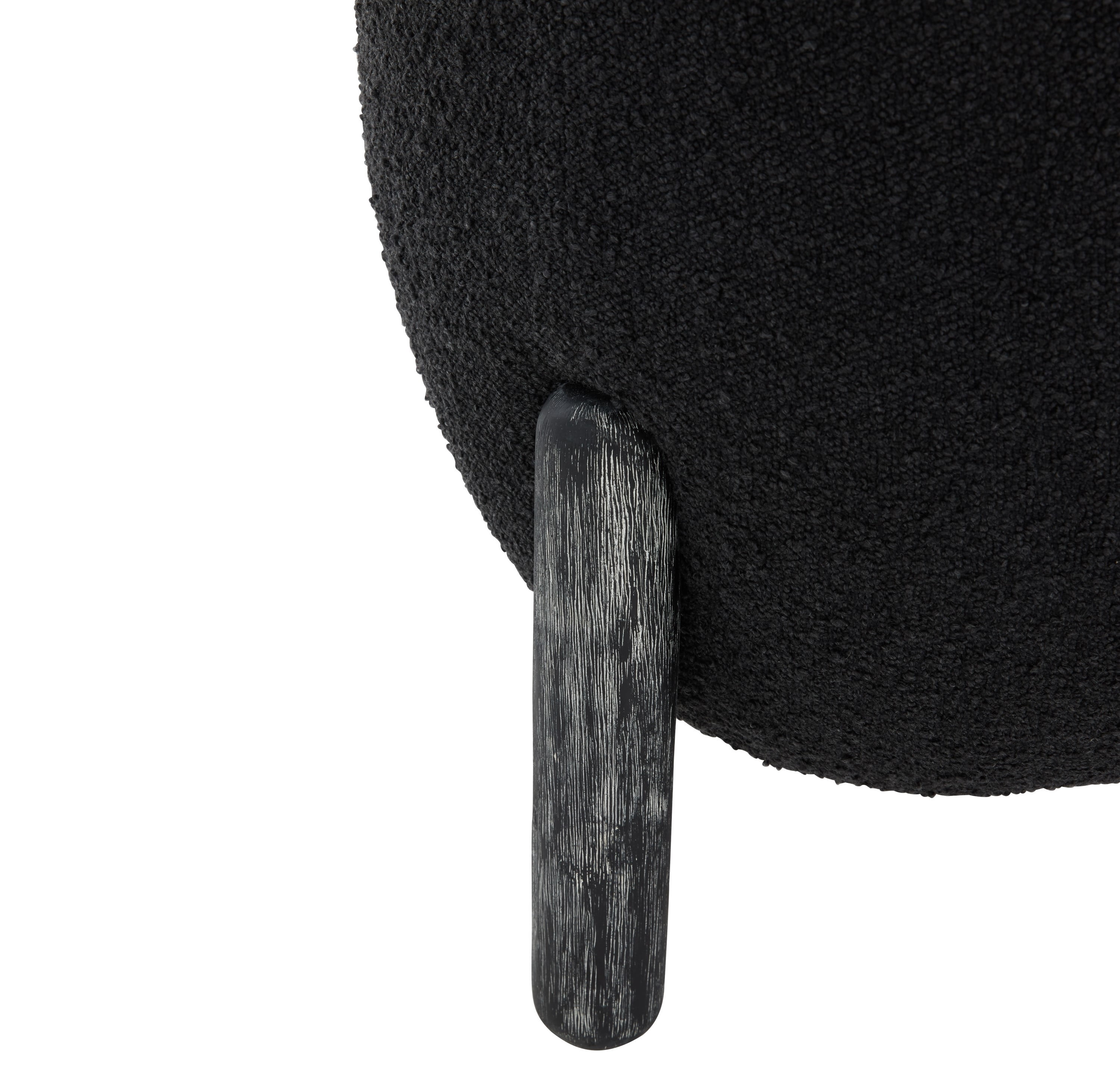 SAFAVIEH Couture Clarabella Modern Boucle Ottoman, Black