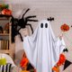 thumbnail image 3 of Disfraz de Halloween para niños y niñas, disfraz de capa de fantasma de algodón, disfraz de Casper espeluznante, suministro para fiesta de Halloween, 3 of 5