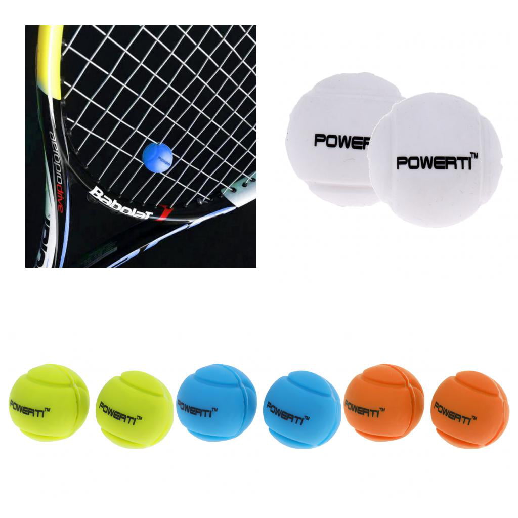 2Pcs Lightweight Tennis Ball Racket Vibration Shock Absorber Dampener Yellow 