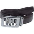 thumbnail image 3 of Marshal Men's Genuine Leather Ratchet Dress Belt With Automatic Buckle Brown Buckle6, 48", 3 of 9