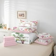thumbnail image 6 of Manfei Retro Rustic Flower 7 Pieces Bedding Comforter Set,Countryside Floral Butterfly Full Bedding Set,Pink White Fitted Sheet Flat Sheet For Girls,Super Cozy Room Decor Reversible, 6 of 8