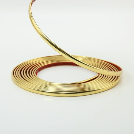 

Shiny Gold Flexible Peel and Stick Wall & Floor Strip Molding Trim for Tile Mirror Cabinet (32.8 ft x 0.8 inch)