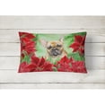 thumbnail image 2 of Carolines Treasures CK1336PW1216 French Bulldog Poinsettas Canvas Fabric Decorative Pillow  12H x16W multicolor, 2 of 3