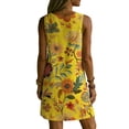 thumbnail image 4 of QUNYINEY A Line Womens Sun Dresses Summer Casual Sleeveless Floral Mini Tank Dress Loose Fit Vacation V Neck with Pockets Dresses, 4 of 7