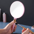 thumbnail image 3 of Hand Mirror, Handheld Mirror with Handle,High-definition retro makeup mirror beauty dressing portable carry-on, 3 of 5