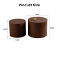 thumbnail image 3 of Noble House Nathan 2-Piece Round Nesting Coffee Table Set, Modern Wooden Industrial Side Tables, Walnut, Set of 2, 3 of 8