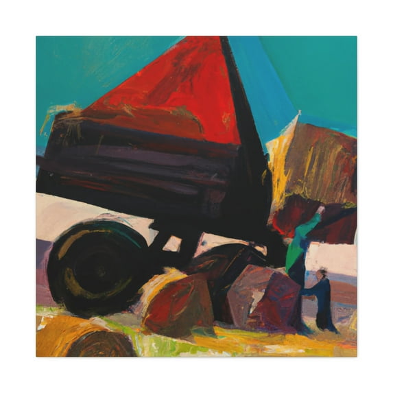 Harvesting Hay Bales - Canvas