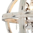 thumbnail image 4 of Y-Decor 4 Light Candle Style Globe Chandelier in  withered white wood finish, 4 of 5
