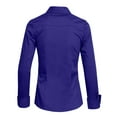 thumbnail image 3 of J. METHOD Women's Button Down Shirt Long Sleeve Roll Up Stretch Collar Office Work Formal Casual Basic Blouse Top NEWT04 Royal Blue L, 3 of 6