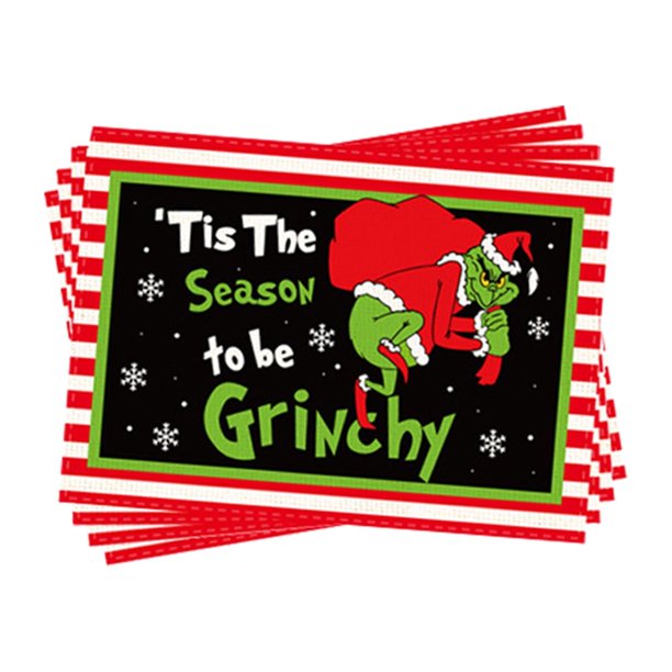 Decoración de cocina de Grinchmas Kagetolytai Juego de 4 Manteles individuales de Grinch