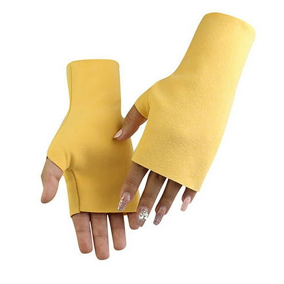 Xfvqtps Womens Thumb Hole Mittens Solid Color Simplicity Fleece Lined Touchscreen Soft Stretchy Outdoor Sports Warm Winter Mittens Yellow