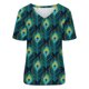 thumbnail image 4 of Camisetas con estampado floral con cuello en V para mujer Blusas femeninas cómodas a la moda Tops OAVQHLG3B Store  lin121212, 4 of 4