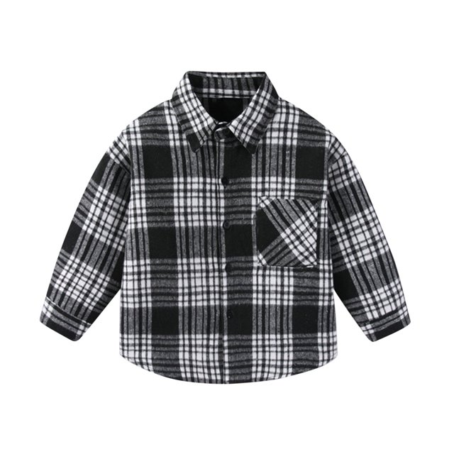 COM1950s Chemise à Manches Longues Col Rabattu, Veste Décontractée à Capuche pour Garçons