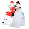 thumbnail image 1 of Gymax 6 Ft Christmas Inflatable Animated Santa Penguin & Snowman Riding Polar Bear Outdoor, 1 of 5