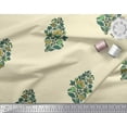 thumbnail image 3 of Soimoi Poly Georgette Fabric Leaves & Floral Block Print Fabric by The Yard 52 Inch Wide, 3 of 3