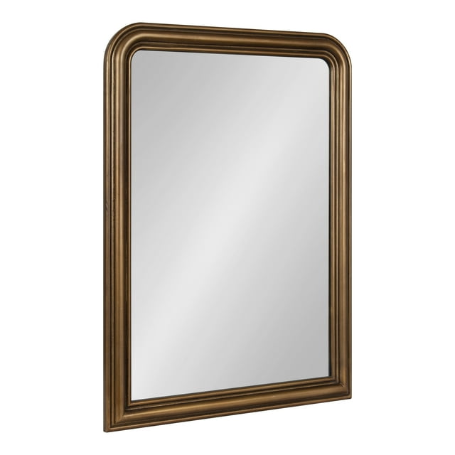 Kate and Laurel Kinsman Traditional Rounded Arched Wall Mirror, 26 x 36, Gold, Decorative Contemporary Tall Wood Mirror with Radius Corners for Vertical or Horizontal Display