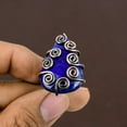 thumbnail image 2 of Natural Lapis Lazuli Gemstone Handmade Copper Wire Wrap Ring Size 5.5, 2 of 4
