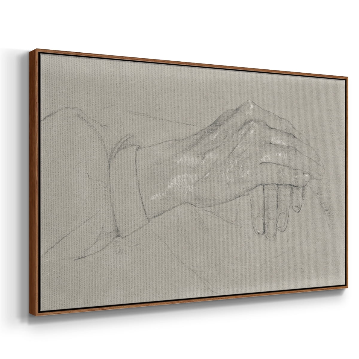 Vintage Sketch-XXXIV By Wexford Home Framed in Walnut Wood Gallery Wrapped Canvas 27 in. x 41 in.