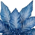 thumbnail image 4 of Northlight 25" Two Tone Blue Glittered Poinsettia Christmas Stem Spray, 4 of 4