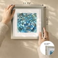thumbnail image 6 of American Art Decor Sea Glass Shadowbox Set - 2-pc Aqua Teal Turquoise Square Seashell Wall Art, Champagne Frame on White Linen - Coastal Wall Decor for Living Room Bedroom Bathroom Office, 6 of 10