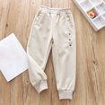 thumbnail image 2 of Agkizg Summer Toddler Baby Girl's Casual Pants,Middle Aged Girls' Cotton Embroidered Printed Elastic Waistband With Side Pockets and Ankle Binding Casual Pants, 2 of 5