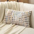 thumbnail image 1 of Funda de almohada Aeckself Boho Chenille con mechones de 30 x 50 cm, color naranja y blanco, 1 of 7