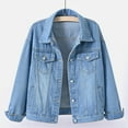 thumbnail image 3 of Women's Jackets Women's Outerwear Women's Classic Denim Jacket - Button Down Collar Jean Jacket with Pockets, Timeless Casual Style, Everyday Wear, 3 of 5