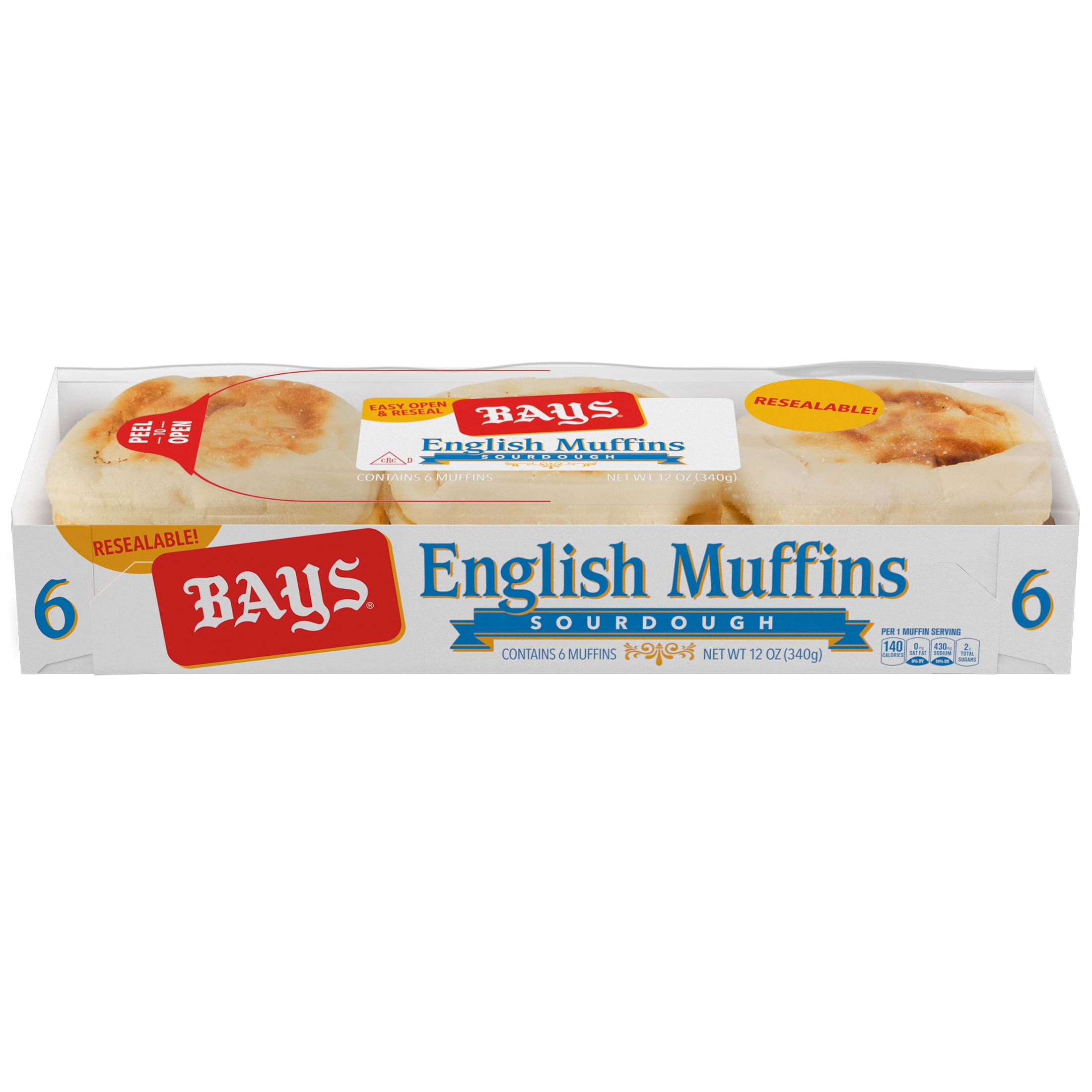 Bays Sourdough English Muffins, 6 count, 12 oz