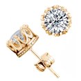 thumbnail image 1 of Silver ear stud Rhinestone ear stud Geometric crystal earring Round crystal ear stud AAA zircon ear stud, 1 of 6