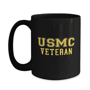 Marines Veteran Coffee Mug - USMC Teacher Coffee Cup - 15oz Black