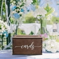 thumbnail image 4 of Gift Card Box Wooden Box for Wedding Cards for Receptions Brown Box Reception Card Decorative Grange for Birthdays Showers Graduations and More, 4 of 6