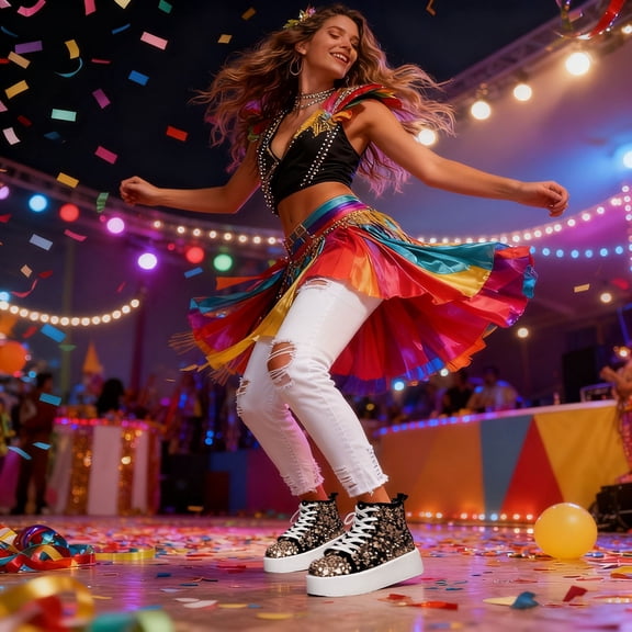 Womens Glitter Sneakers Lace up Sneakers Sparkly Shoes Shiny Sequin Shoes (Gold 37)