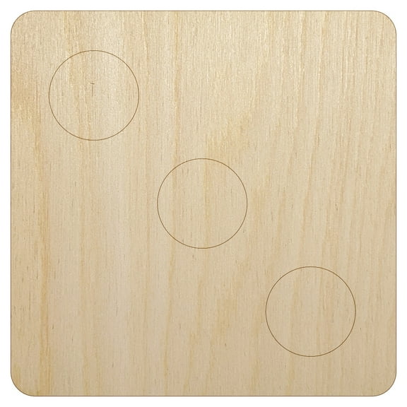 Three 3 Dice Die Wood Shape Unfinished Piece Cutout Craft DIY Projects - 6.25 Inch Size - 1/4 Inch Thick