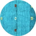 thumbnail image 1 of Ahgly Company Indoor Round Abstract Light Blue Contemporary Area Rugs, 8' Round, 1 of 4