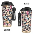 thumbnail image 2 of Stainless Steel Coffee Cup 7.7×2.6×3.5in Tapered Design Nylon Woven Wrist Strap Portable Durable Cup Bottom With Non-Slip Sticker Animal Print Style Mediumorchid_2, 2 of 8