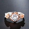 thumbnail image 4 of Temperament Rose Solitaire Diamond Mélange Closure RingThe Best Gift for A Loved One, 4 of 6