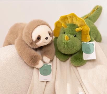 Tusihei Cute Plushs Toys, Weighted Stuffed Animal Toys with Extra-Long Hugging Arms, Soft Huggable Sloth Bear Raccoon Dinosaur Plushie for Bedroom Sofa