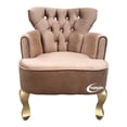 thumbnail image 1 of Sillón Individual Vintage MARDAM Terciopelo Beige Diamante Alto 80 cm Ancho 60 cm Fondo 60 cm, 1 of 3
