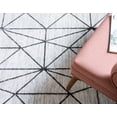 thumbnail image 6 of Rugs.com Lattice Trellis Collection Rug – 8 Ft Round White Low-Pile Rug Perfect For Kitchens, Dining Rooms, 6 of 9