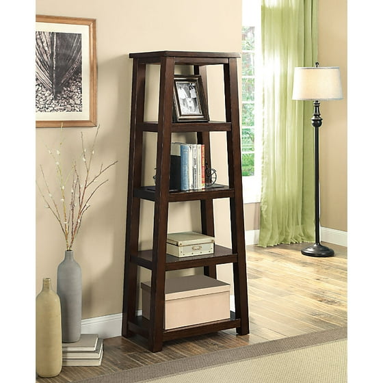 Whalen Triton 5 Shelf Bookcase Walnut Com