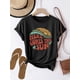 thumbnail image 1 of Women's HERE COMES THE SUN Graphic Print T-Shirt - Short Sleeve Crew Neck Casual Top with Vibrant Sunrise Design, Machine Washable All-Season Comfort Fit Tee for Spring & Summer, Ladies T Shirts,, 1 of 6