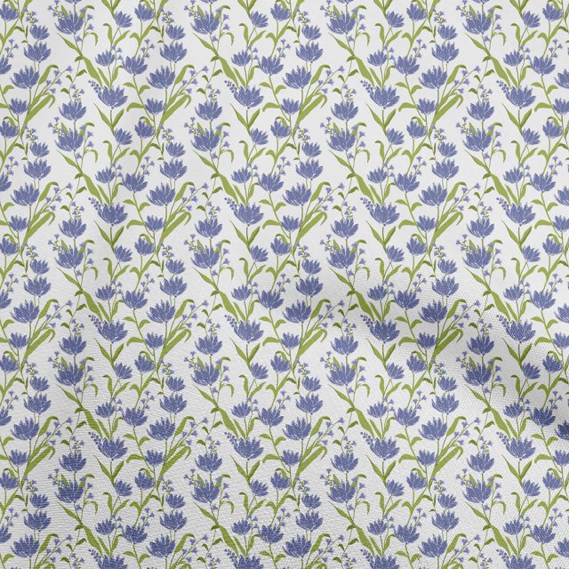 oneOone Rayon Medium Blue Fabric Floral Sewing Craft Projects Fabric Prints By Yard 56 Inch Wide