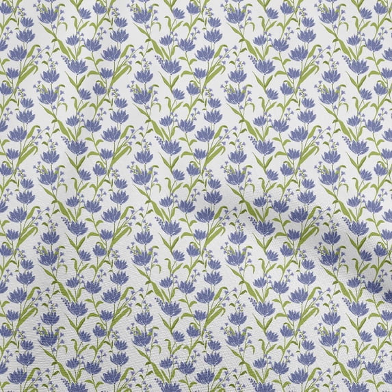 oneOone Cotton Poplin Twill Medium Blue Fabric Floral Dress Material Fabric Print Fabric By The Yard 56 Inch Wide