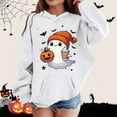 thumbnail image 2 of Byoo Halloween Hoodie for Girls Cute Cartoon Ghost Print Soft Pullover Hooded Sweatshirt, 2 of 4