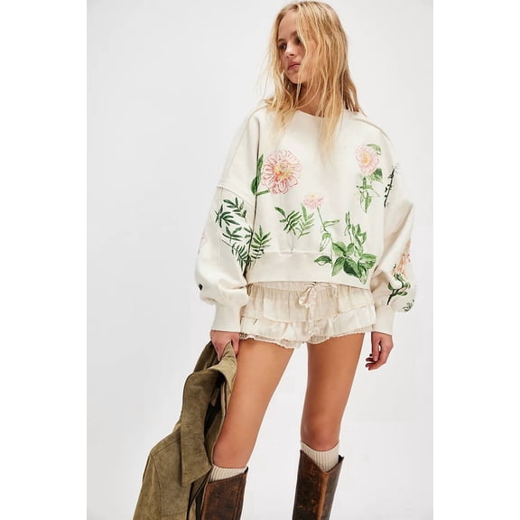 2026 Autumn/Winter New Fashionable Printed Loose Fit Casual Top, Versatile Sweatshirt for Women