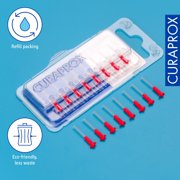 Curaprox CPS 07 Prime Refill Interdental Brushes, Red, Gentle Cleaning of Tight Gaps, for Adults, 8 Count