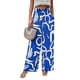 thumbnail image 4 of Women Floral Print Palazzo Pants Summer Bohemian Wide Leg Pants High Waist Casual Lounge Pant Trousers with Pockets Yellow XL, 4 of 5